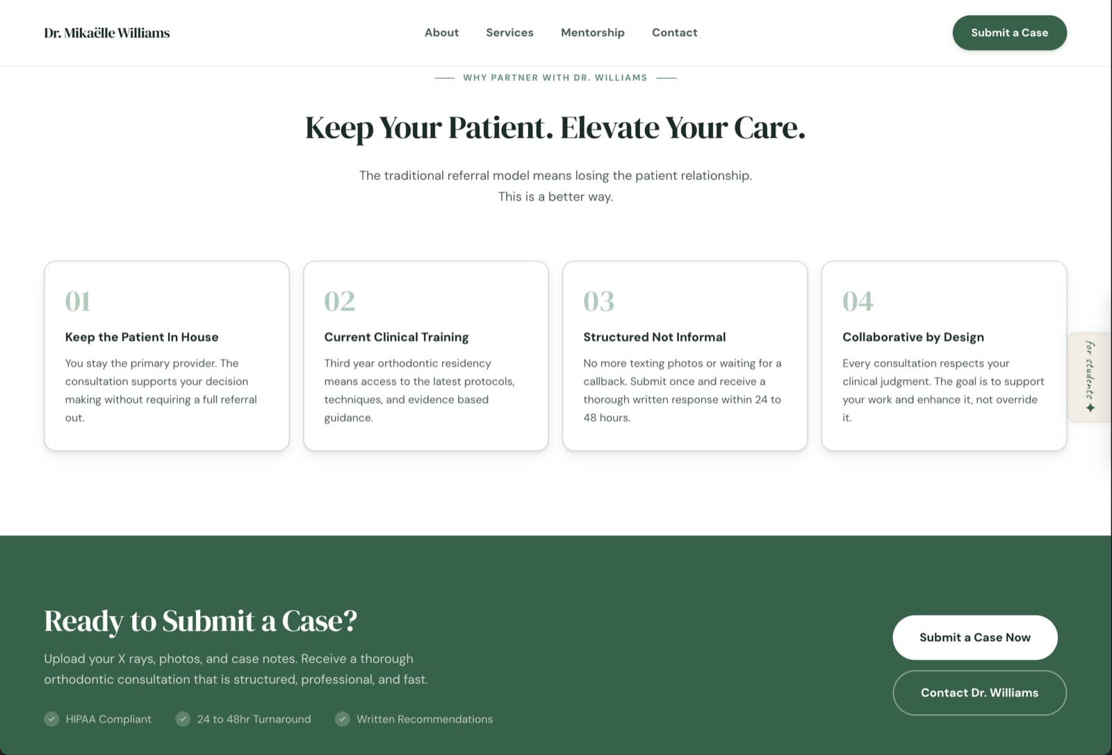 Dr. Williams — Design Decisions